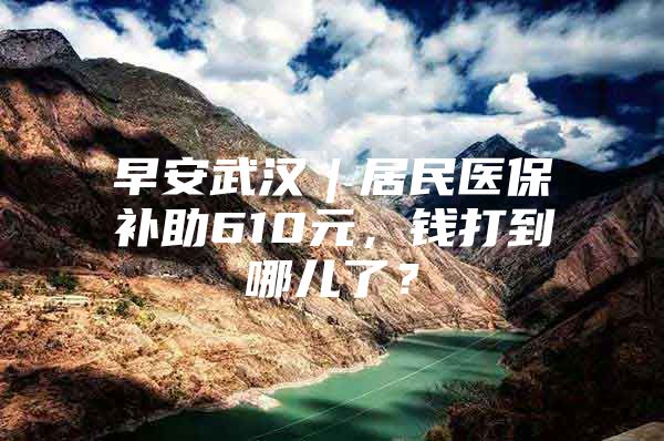 早安武汉︱居民医保补助610元，钱打到哪儿了？