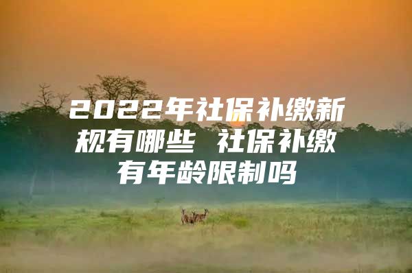 2022年社保补缴新规有哪些 社保补缴有年龄限制吗