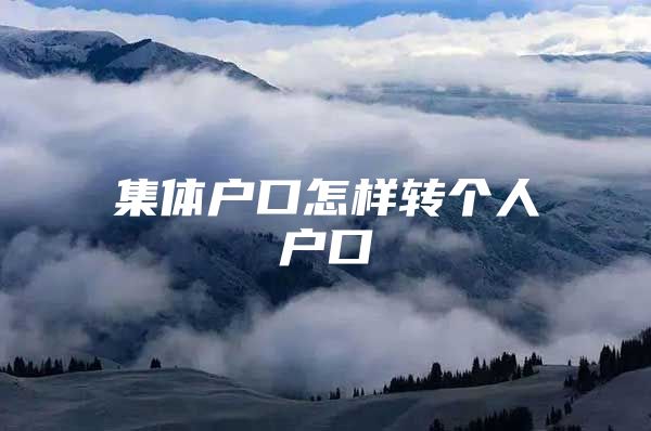 集体户口怎样转个人户口