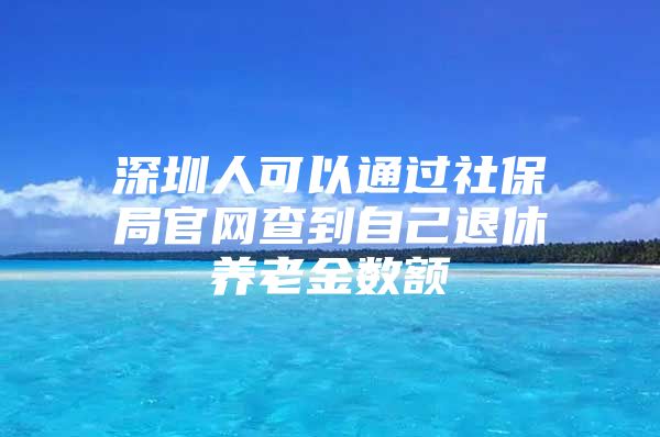 深圳人可以通过社保局官网查到自己退休养老金数额