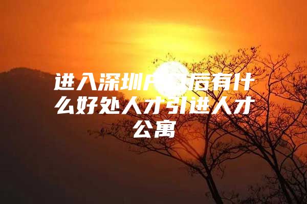 进入深圳户口后有什么好处人才引进人才公寓