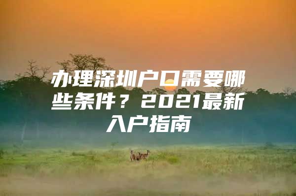 办理深圳户口需要哪些条件？2021最新入户指南