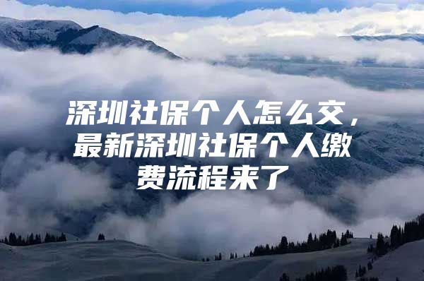 深圳社保个人怎么交，最新深圳社保个人缴费流程来了