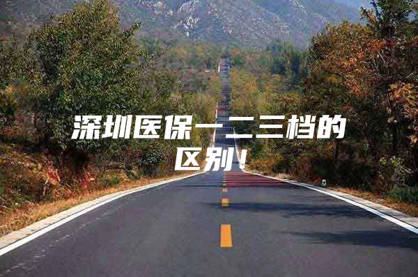 深圳医保一二三档的区别！