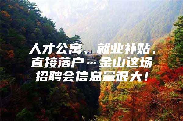人才公寓、就业补贴、直接落户…金山这场招聘会信息量很大！