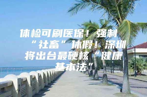 体检可刷医保！强制“社畜”休假！深圳将出台最硬核“健康基本法”