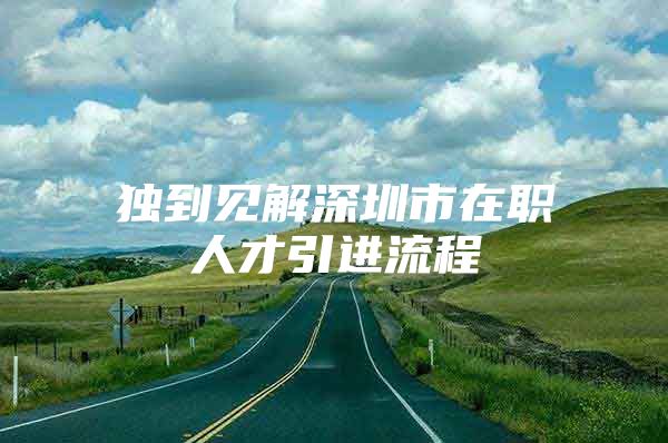 独到见解深圳市在职人才引进流程
