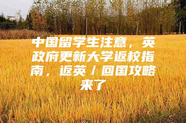 中国留学生注意，英政府更新大学返校指南，返英／回国攻略来了