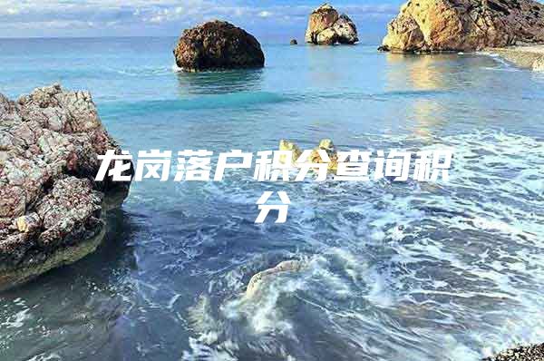 龙岗落户积分查询积分