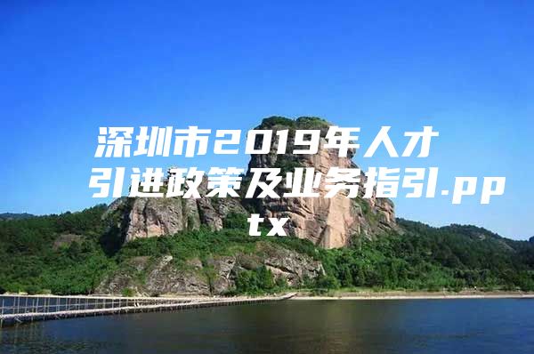 深圳市2019年人才引进政策及业务指引.pptx