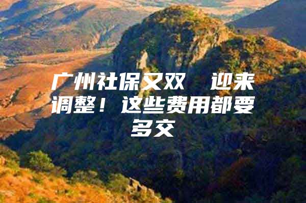 广州社保又双叒叕迎来调整！这些费用都要多交