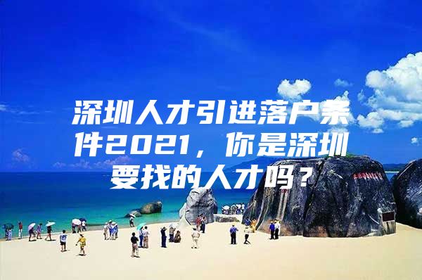 深圳人才引进落户条件2021，你是深圳要找的人才吗？