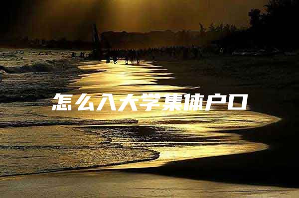 怎么入大学集体户口