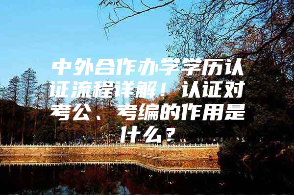 中外合作办学学历认证流程详解！认证对考公、考编的作用是什么？