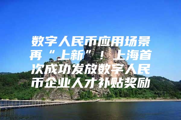 数字人民币应用场景再“上新”！上海首次成功发放数字人民币企业人才补贴奖励