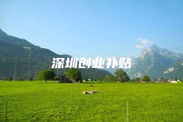 深圳创业补贴