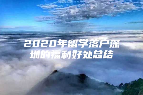 2020年留学落户深圳的福利好处总结