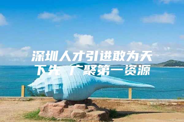 深圳人才引进敢为天下先 广聚第一资源