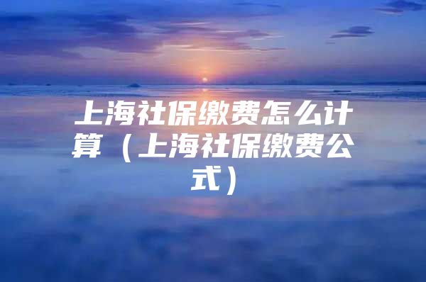 上海社保缴费怎么计算（上海社保缴费公式）