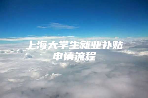上海大学生就业补贴申请流程
