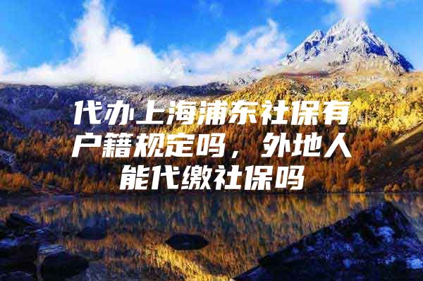 代办上海浦东社保有户籍规定吗，外地人能代缴社保吗
