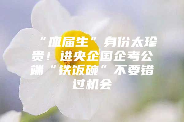 “应届生”身份太珍贵！进央企国企考公端“铁饭碗”不要错过机会
