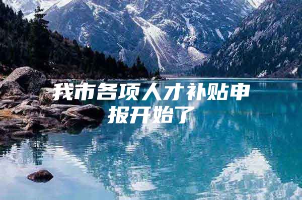 我市各项人才补贴申报开始了