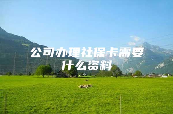公司办理社保卡需要什么资料
