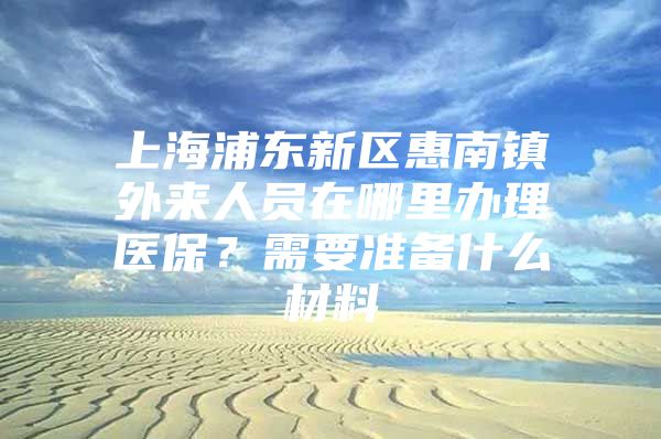 上海浦东新区惠南镇外来人员在哪里办理医保？需要准备什么材料