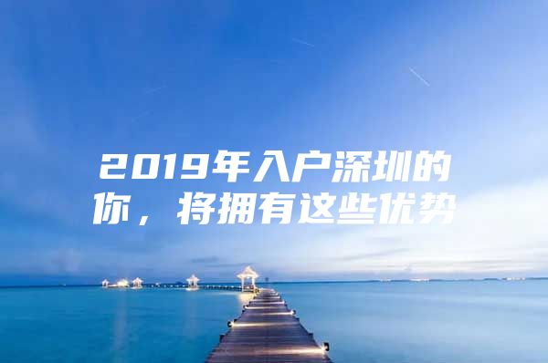 2019年入户深圳的你，将拥有这些优势