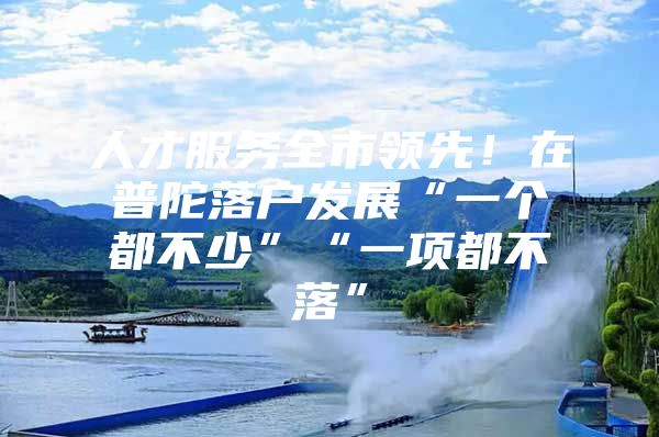 人才服务全市领先！在普陀落户发展“一个都不少”“一项都不落”