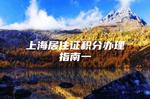 上海居住证积分办理指南一