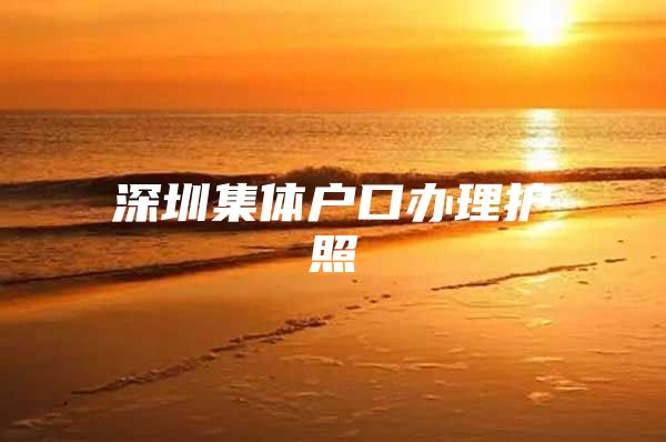 深圳集体户口办理护照