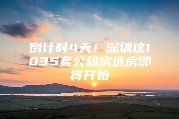 倒计时4天！深圳这1035套公租房选房即将开始