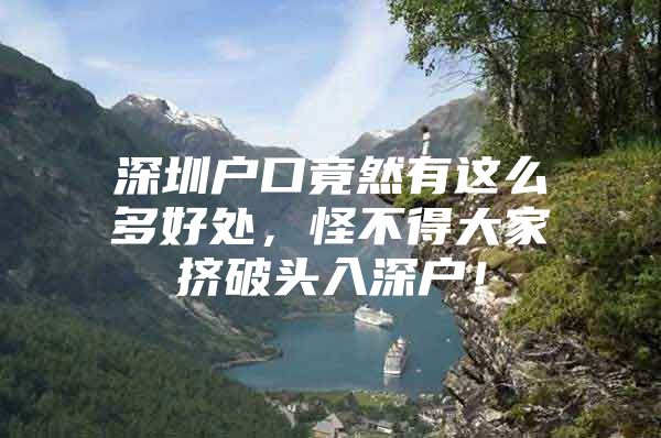 深圳户口竟然有这么多好处，怪不得大家挤破头入深户！
