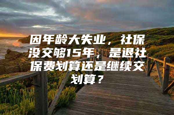 因年龄大失业，社保没交够15年，是退社保费划算还是继续交划算？