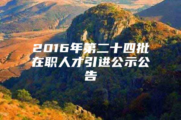 2016年第二十四批在职人才引进公示公告