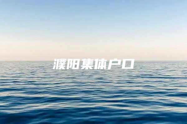 濮阳集体户口