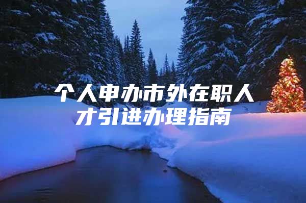 个人申办市外在职人才引进办理指南