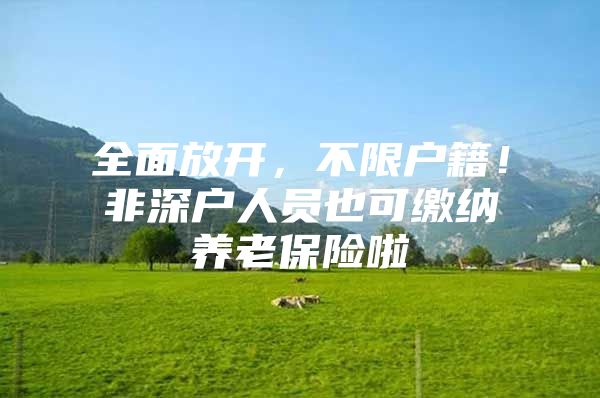 全面放开，不限户籍！非深户人员也可缴纳养老保险啦