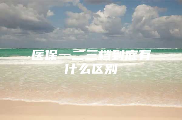 医保一二三档到底有什么区别