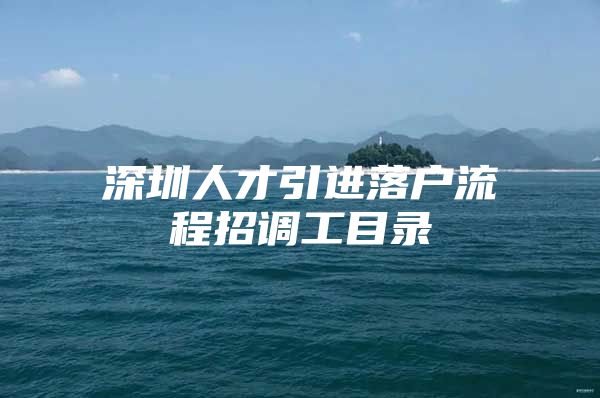 深圳人才引进落户流程招调工目录