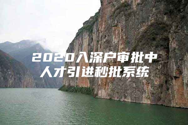 2020入深户审批中人才引进秒批系统