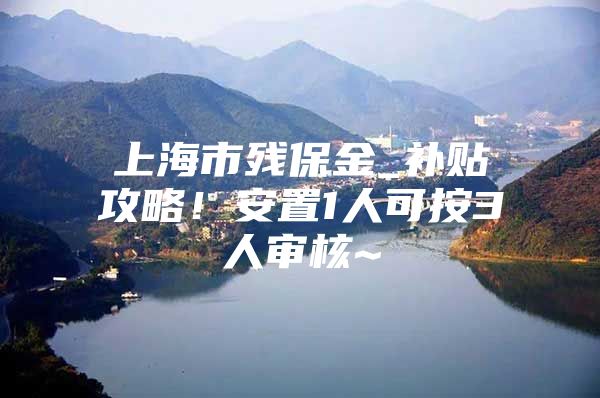 上海市残保金_补贴攻略！安置1人可按3人审核~