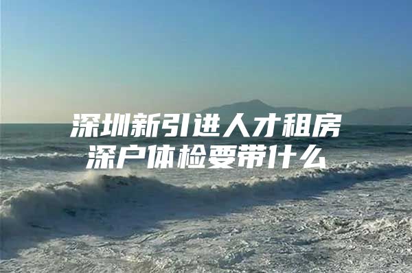 深圳新引进人才租房深户体检要带什么