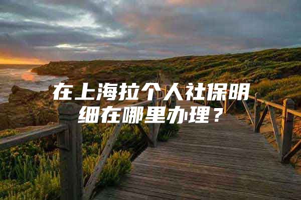 在上海拉个人社保明细在哪里办理？