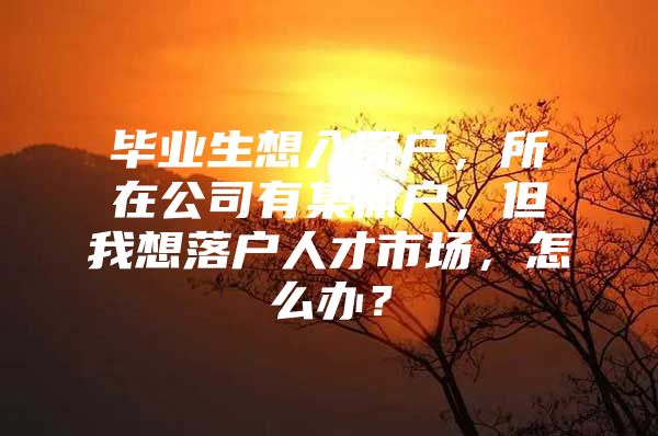 毕业生想入深户，所在公司有集体户，但我想落户人才市场，怎么办？