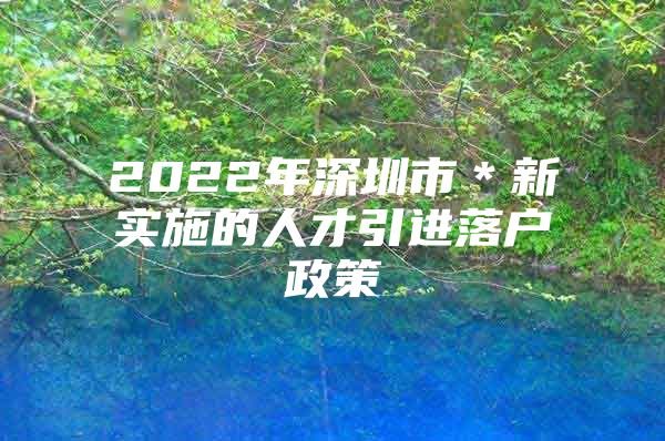 2022年深圳市＊新实施的人才引进落户政策