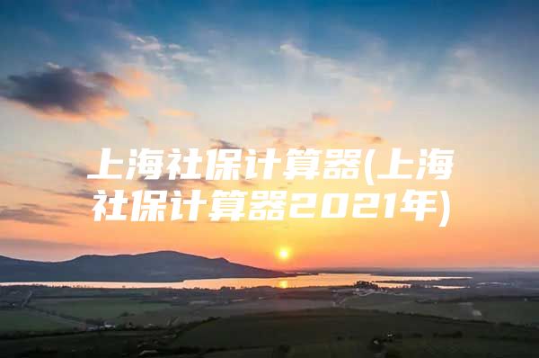 上海社保计算器(上海社保计算器2021年)