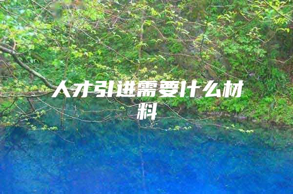 人才引进需要什么材料
